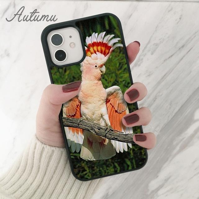 Rainbow Flower Bird Ringneck Parrot Phone Case for iPhone 11 12 13 14 Pro Max mini XR XS SE 2020 7 8 Plus Samsung S21 S22 Cover