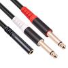 Dual 6.35mm Male To 3.5mm Female Cord 3.5mm To Dual 1/4 Audio Splitters Cable