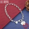 Xiaomi Exquisite 925 Sterling Silver Heart-Shaped 26-Letter Chain Bracelet for Women, Fashionable Wedding Gift, Party Jewelry