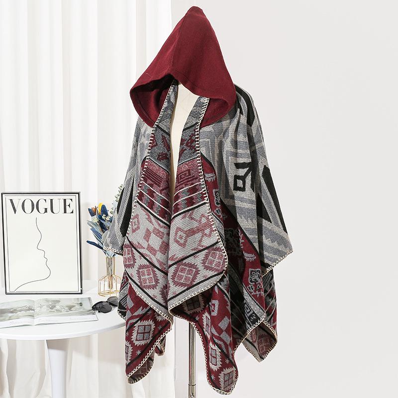 

Bohemian Ethnic Hooded Shawl Cape for Men and Women - Travel Wear 135*150 cm