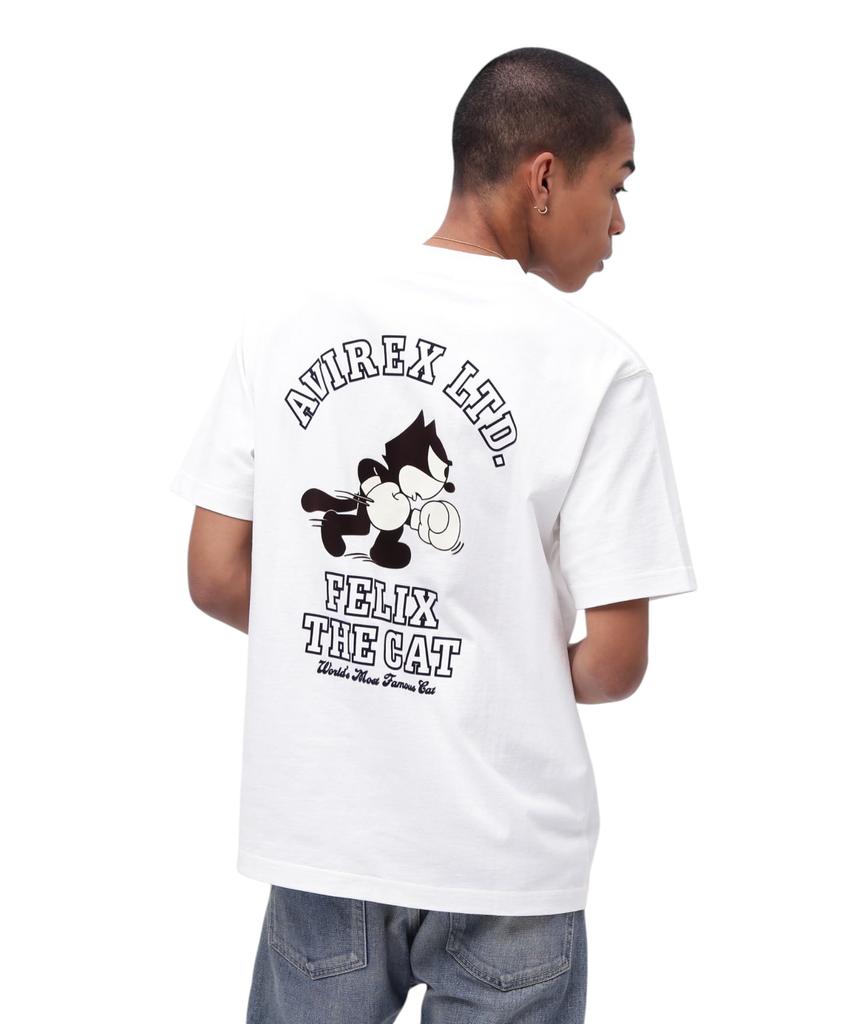 Avirex FELIX BOXING Size Short Sleeve Boxing T-SHIRT, Men's, M, 030, White, 783-5134034, T-Shirt