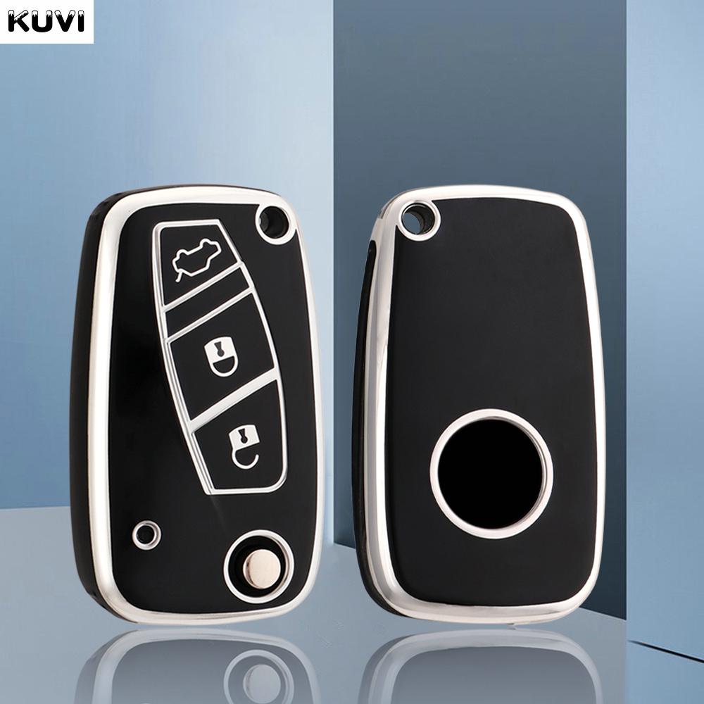 Fashion New Tpu Car Flip Key Case Cover Shell Fob Bag For Fiat 500 Panda Stilo Ducato Punto Doblo Bravo Protected Accessories