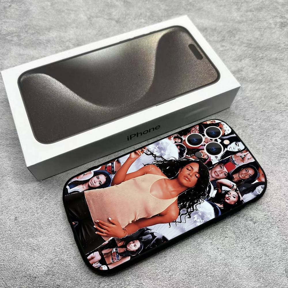 Sängerin A-AaliyahS Hip-Hop Handyhülle Für iPhone 17,16,15,14,13,12,Pro,Max,Plus,E,SE4,Air,Mini Schwarze Weiche Hülle