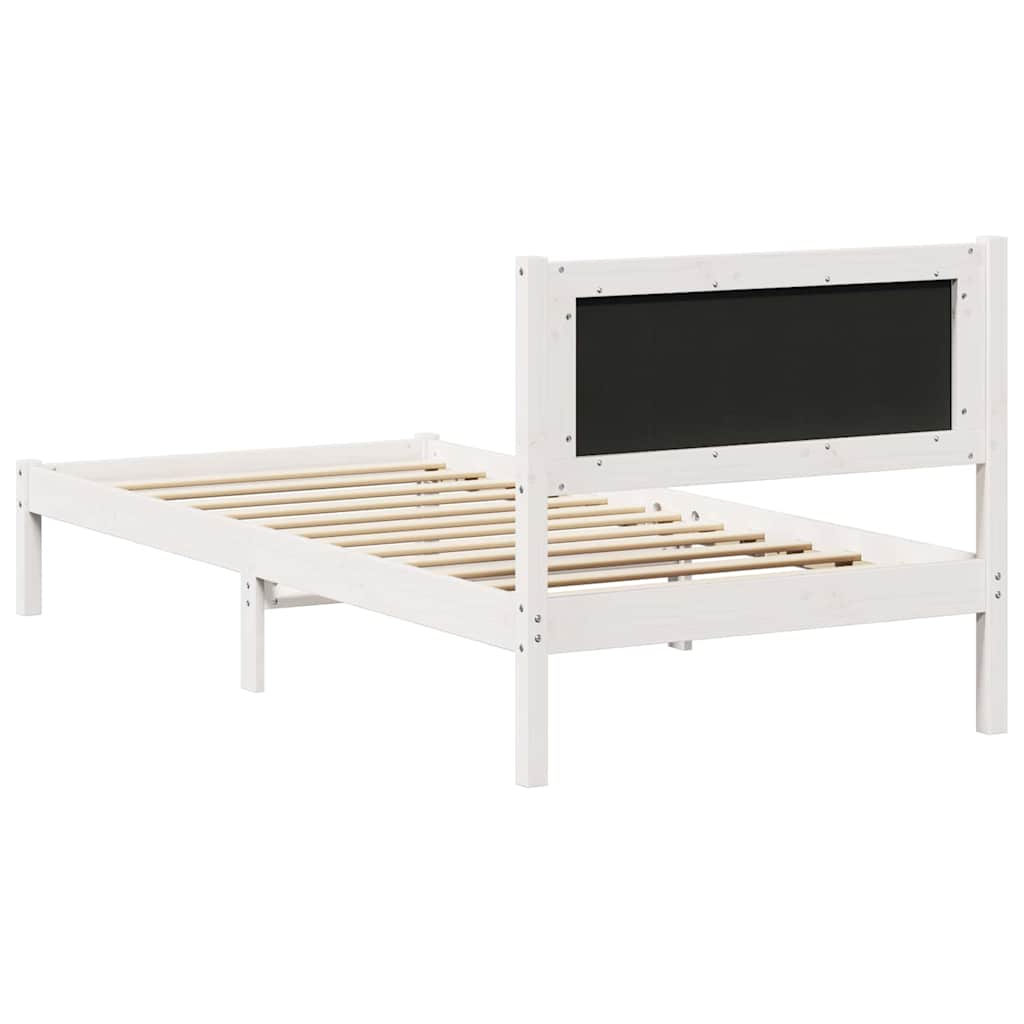 Bed Frame Light Grey 90 x 190 cm Solid Pine Wood