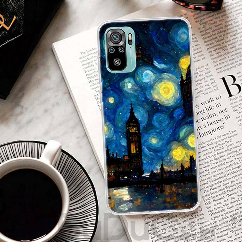 Starry Night Van Gogh Art Cover For Xiaomi Redmi Note 10 9S 9 8T 8 Pro 7 5 Mi 9T 10T 11T 12T 11 12 Lite 12X A3 A2 A1 Print Coque
