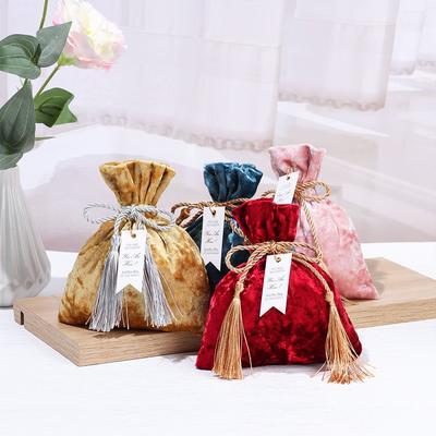 Dust Protect Tassel Bag Wedding Party Gift Bags Velvet Candy Bag Candy Pouches Drawstring Pocket