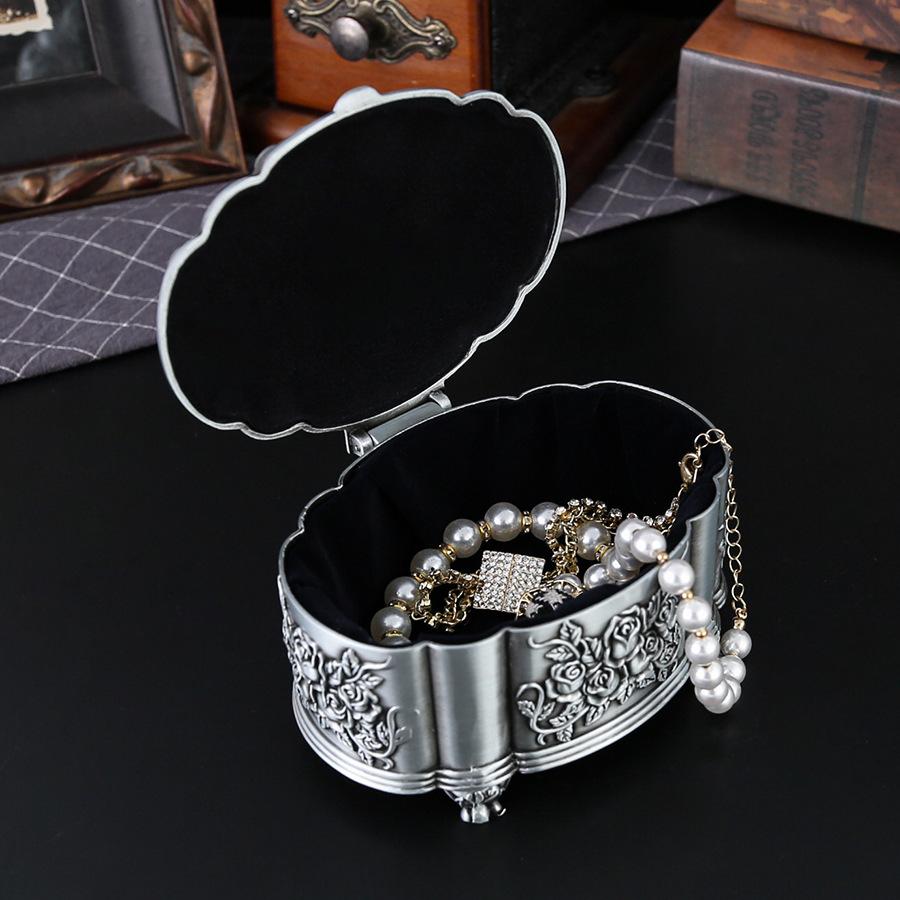 Metal Craft Rose Jewelry Box Creative European Princess Jewelry Box Wedding Birthday Gift Packaging Box