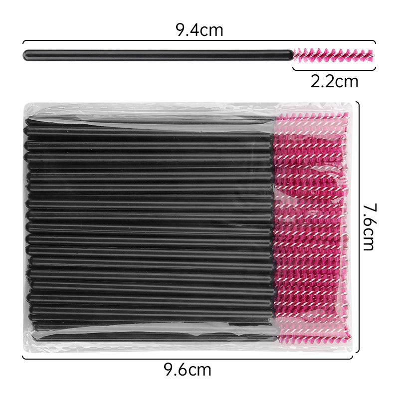 50-Pack Mini Disposable Spiral Eyelash Brush and Straight Comb