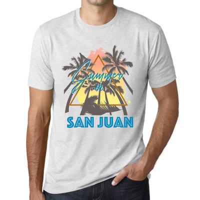 Men’s Vintage Tee Shirt Graphic T Shirt Summer Triangle San Juan Vintage White