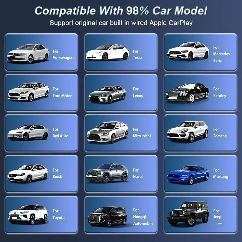 Carplay Android Auto Wireless Adapter 2 in 1 Carplay Adapter for OEM Car Stereo with USB Plug and Play Wired To Wireless