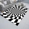 Decorative Floor Mat 3D Vortex Optical Illusion Rug Vision Vertigo Area Realistic Black And White Doormat Non-Slip for Living Room Bedroom Entrance