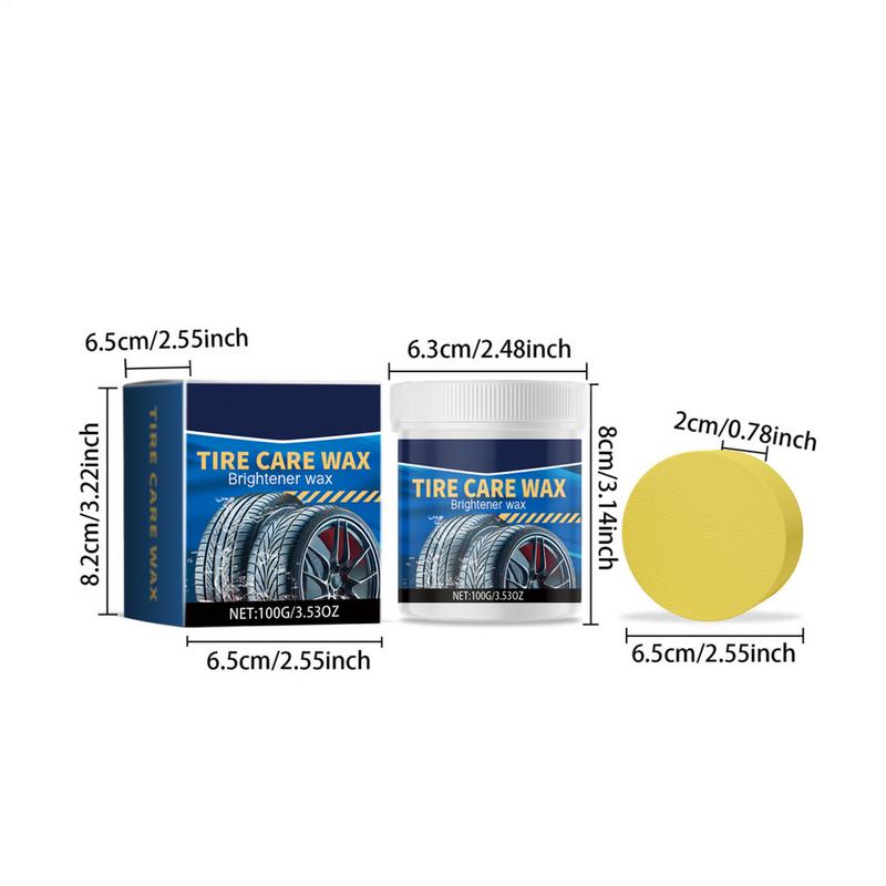Tyre Dressing Paste 100g Car Tire Dressing Polish Wax For Cleaning Tyre Stain Remover Sponge Included For Car Tire High Gloss