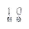 Sterling Silver Zirconia Six-Prong Hoop Earrings for Women - Elegant, Versatile, Light Luxury Fashion