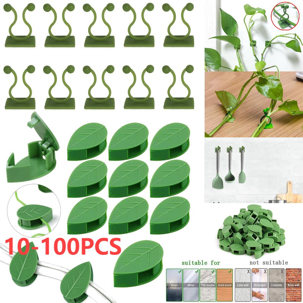10-100Pcs Plant Climbing Wall Fixture Clips Rattan Clamp Fixator Self-Adhesive Vine Buckle Hook Garden Invisible Vine Bind Clip