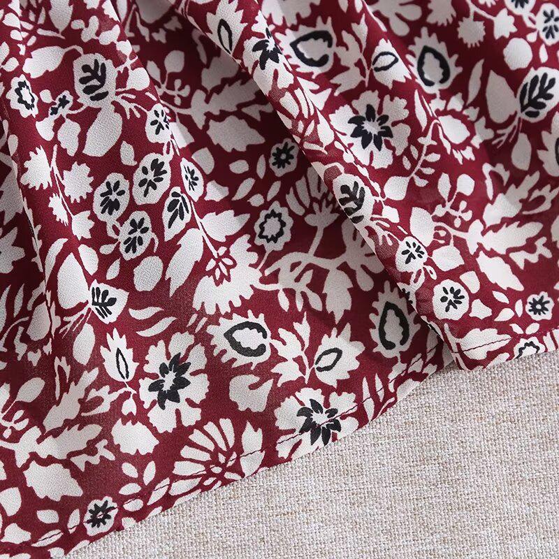 Spring 2025 Women's Casual Floral Print Long-Sleeve Dress