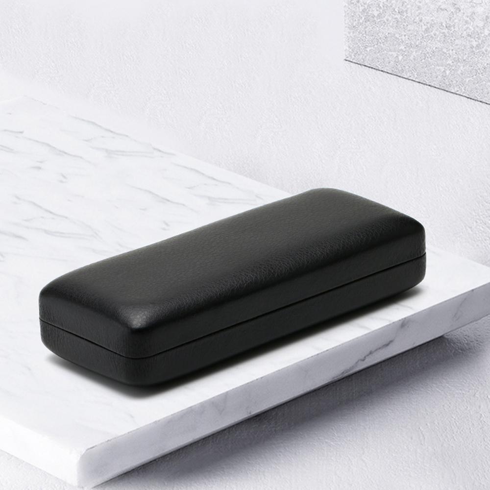 Unisex Glasses Box Black Lychee Pattern PU Leather Eyewear Protector Cover Reading Glasses Case Women Men Sunglasses Case