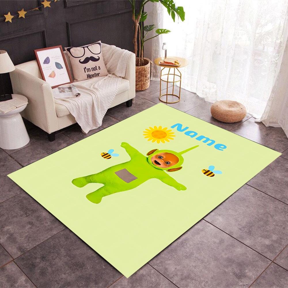 Green Alien Adventure Personalized Name Carpet Design for Outdoor Hallway Dining Room Kitchen Anti-slip Rug Decorate Offices