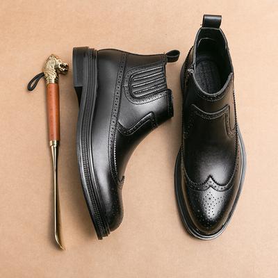 Britischer Stil Herren Stiefeletten Trendige Spitzschuhe mit hohem Schaft Bräutigams Hochzeitsschuhe Herren Casual Kurze Stiefel Braun Vielseitig