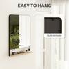 Wall Mirror with Wood Shelf - Black