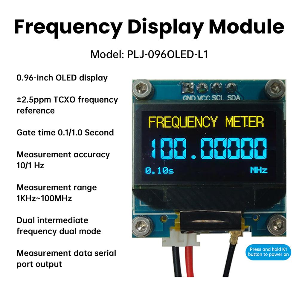 1kHz to 100MHz Frequency METER OLED Frequency Display High-Precision Frequency Counter FOR RF Measurement Ham radio transceiver
