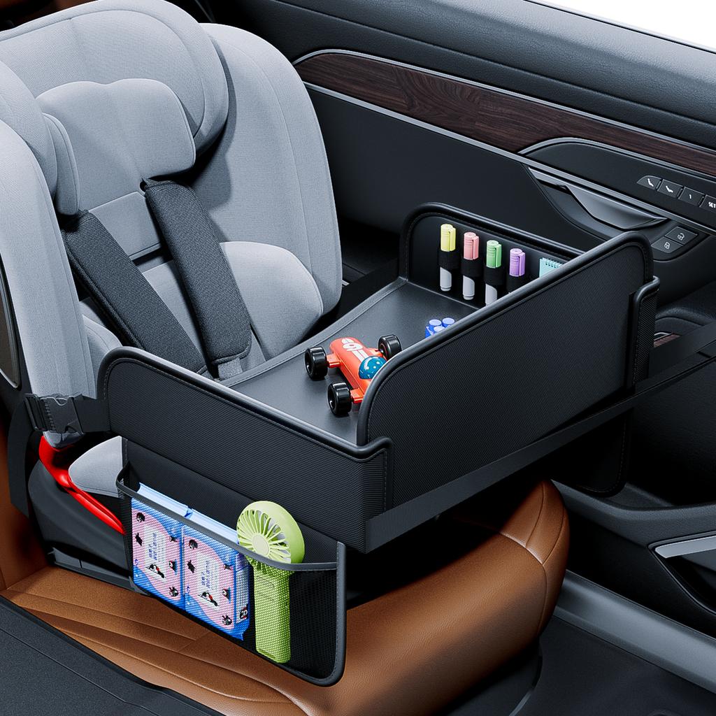 Child Car Seat Back Tray, Universal Kids Lap Desk With Phone Storage Pocket For Drawing Dining Toys