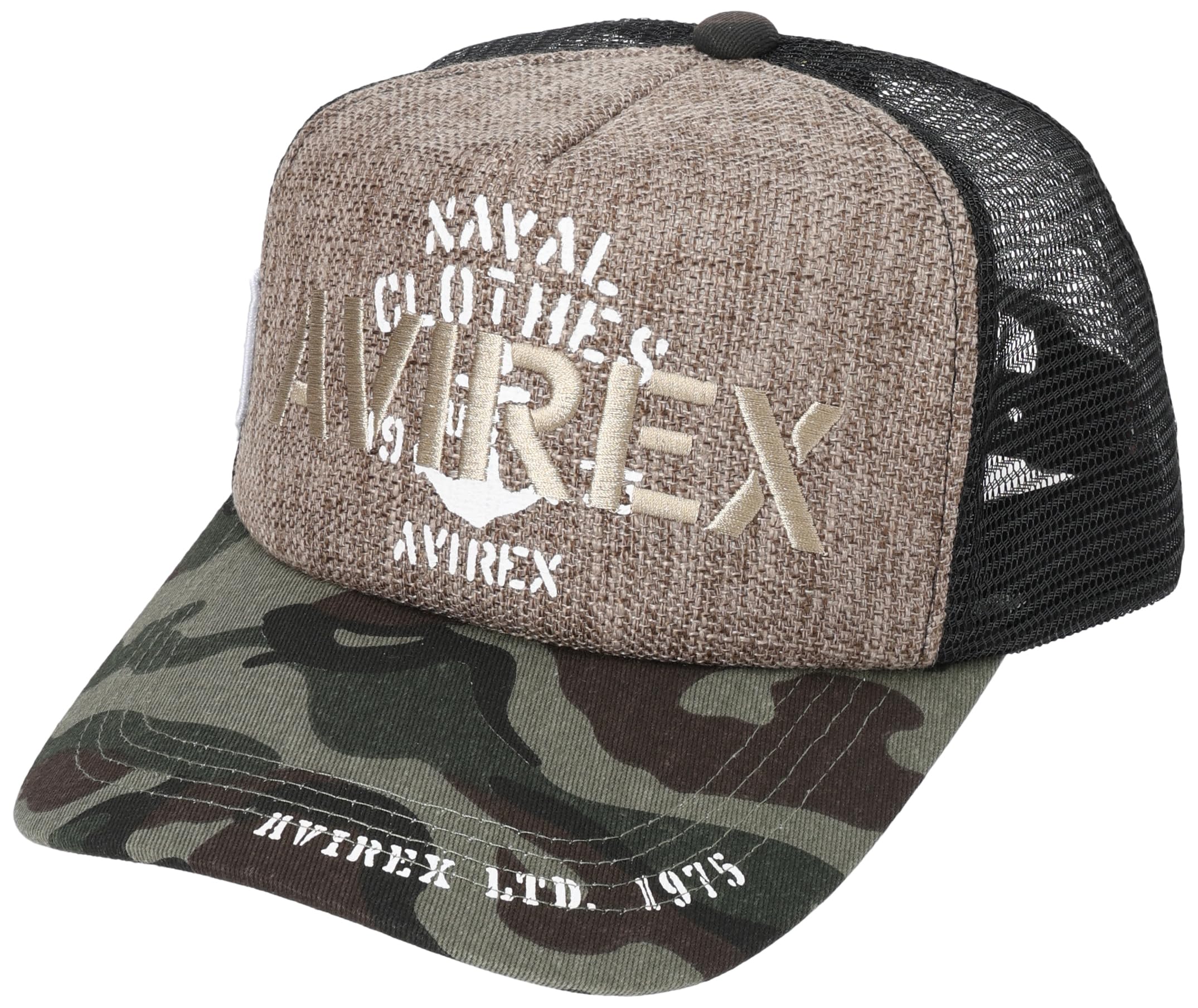 

Джутова сітчаста кепка 80315700 Хакі x Камуфляж [AVIREX]