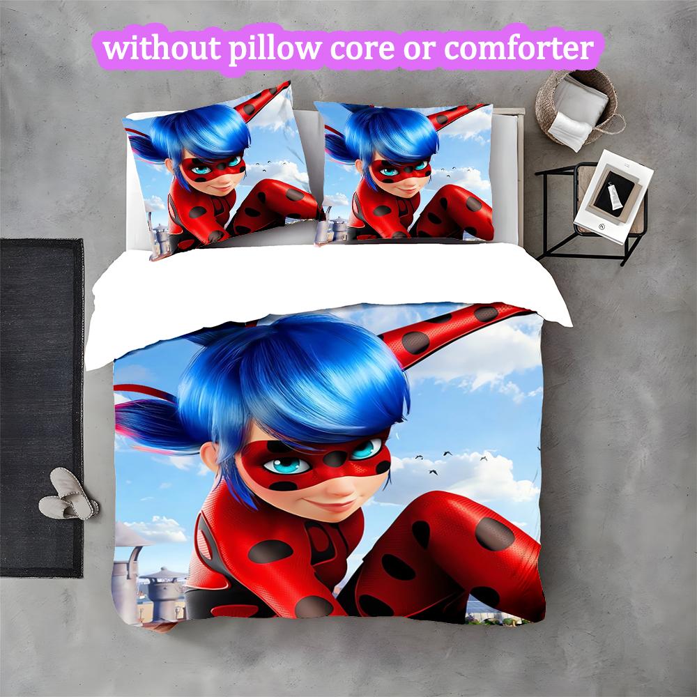 3pcs K-pop Hunter Pattern Duvet Cover and Pillowcases, Home Textiles Skin-friendly Machine Washable, Unique Birthday Gift