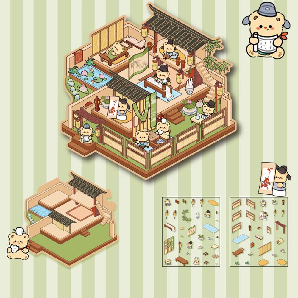 

1 комплект креативных 3D-наклеек для симуляции кабины, милые мультяшные наклейки ручной работы для ландшафтного дизайна, наклейки для укладки сцен N