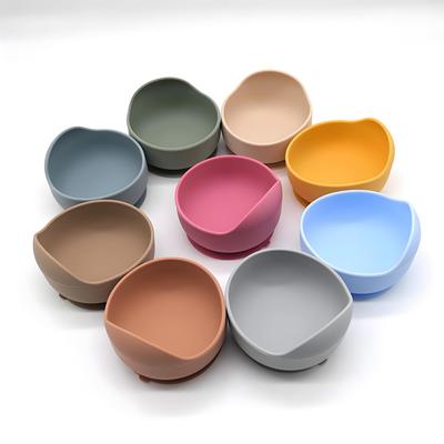 Children Silicone Suction Cup Bowl Feeding Tableware Infant Non Slip Training Learning To Eat Bowl Infant Complementary Bowl