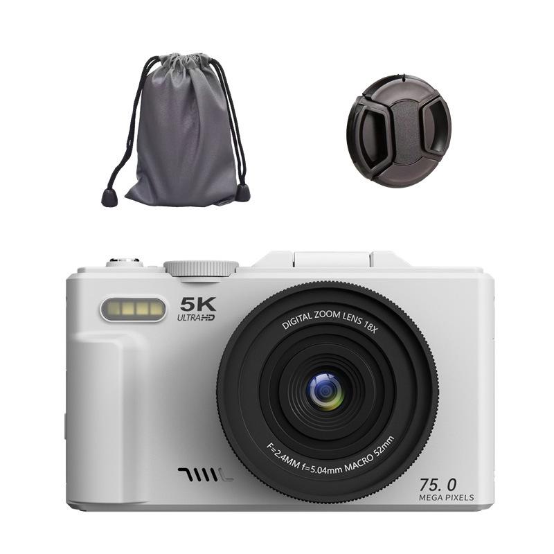 3-inch Flip Screen WiFi Beauty HD Camera, 75MP, 5K Video, 18x Zoom