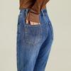JEANSWEST Women's High-Waist Straight-Leg Jeans