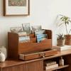 Rustic File Sorting Box Wooden Grocery Organizer Multi-functional Mail Organizer  Office Use
