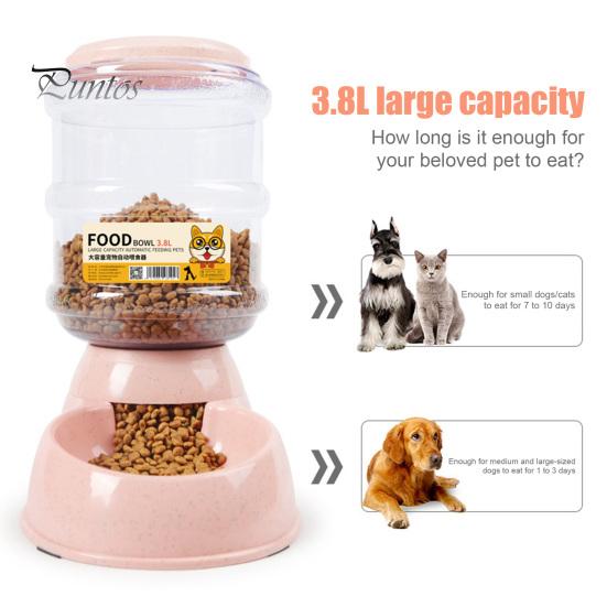 3.8L Automatic Pet Feeder Plastic Cat Water Fountain Large Capacity Pet Food Feeder Bowl Water Dispenser for Dogs Cats