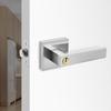 Black Square Door Handle Lock, Access Privacy Mask, Interior Bedroom and Bathroom, Hardware Accessories, Door Locks