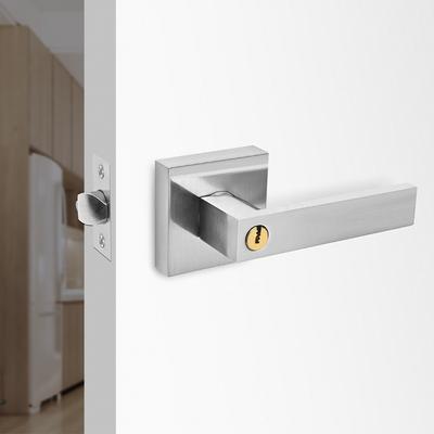 Black Square Door Handle Lock, Access Privacy Mask, Interior Bedroom and Bathroom, Hardware Accessories, Door Locks