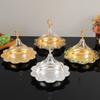 Eid al-Fitr Circle Shape Fruit Tray,Golden With lid Acrylic Alloy Tea Disc Home Cheese Food Plate,Snack Disc Table Decoration