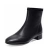 Fashion Boots Women's Autumn and Winter Simple Temperament Round Head Thick Heel Straight Boots Two Kinds of Height Leather Boots Women's Boots