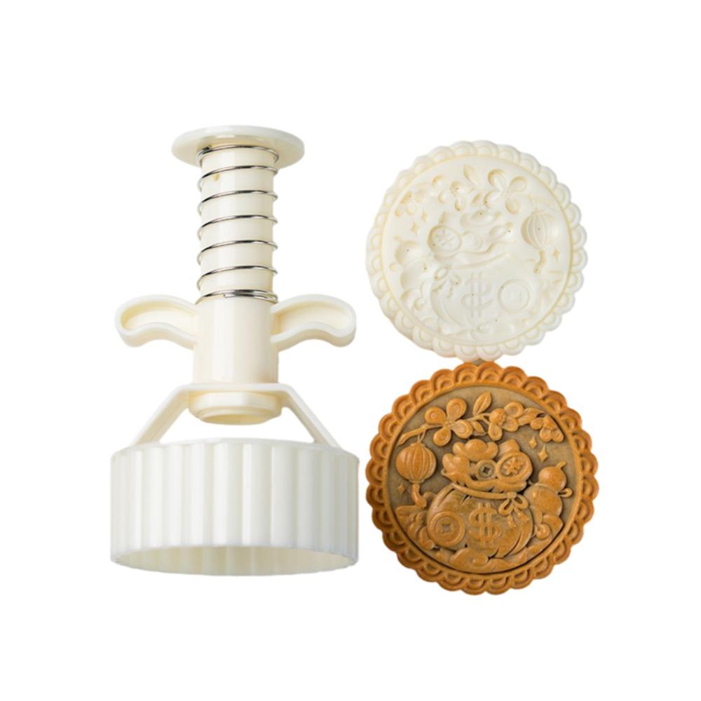 Hand Press Mid-Autumn Festival Moon Cake Mold Cookie Stamp  Pastry Chef 300 G-Style D