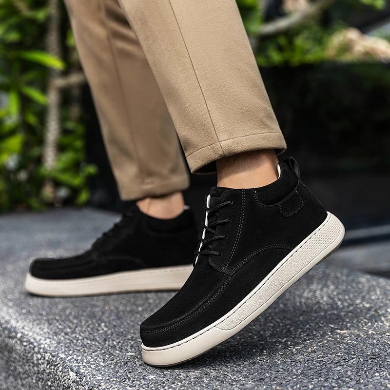 Outdoor Fashion Brand Men's Comfortable and Casual Hiking High Top Leather Shoes Autumn New Non Slip Lace Up Sports Short Boots