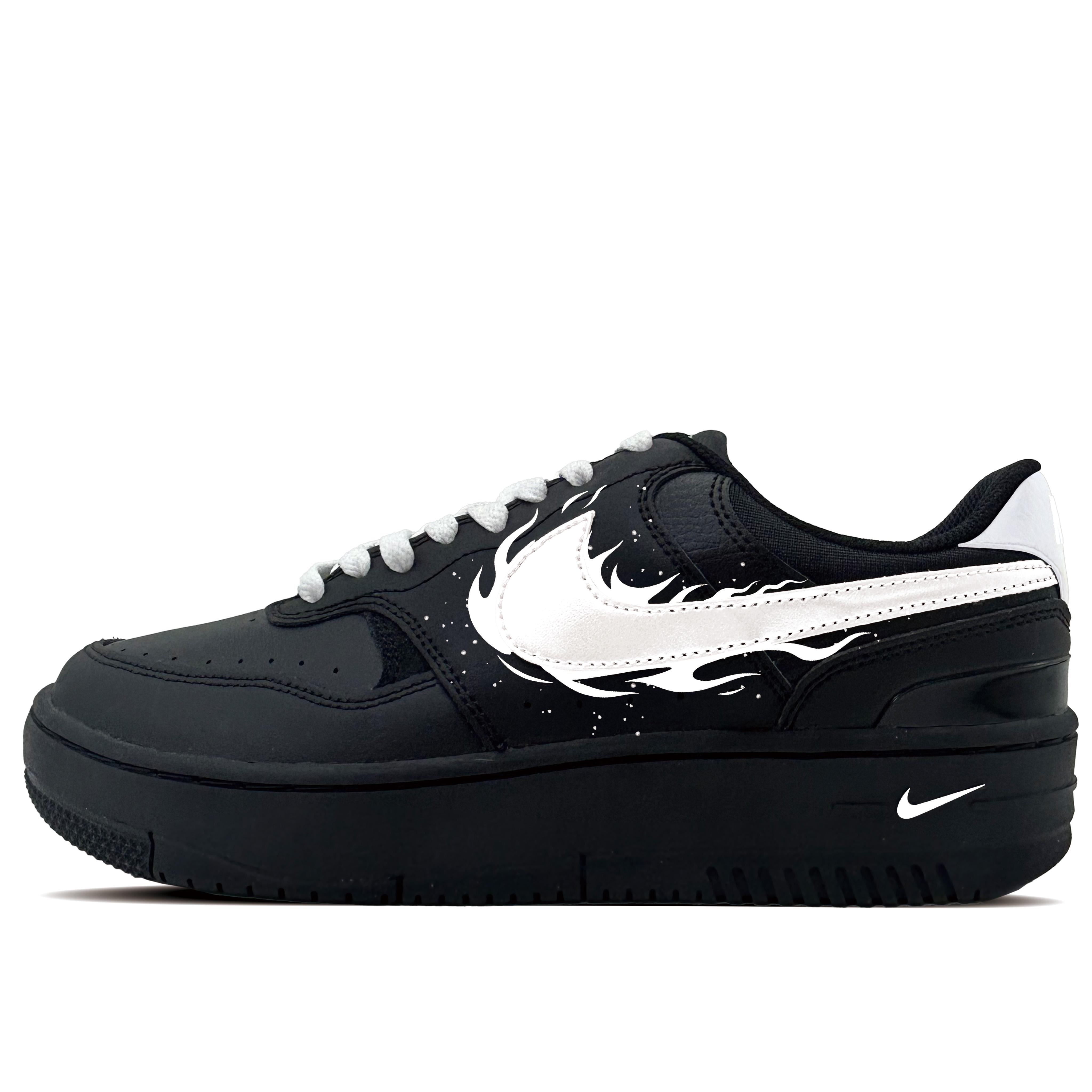 

Nike Gamma Force Flame Dash Synthetic Leather Abrasion Resistant Low top Skateboard Shoes Women s Black HQ1674-001(team-1081) 38.5
