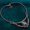 White Buffalo Turquoise Necklace Copper Wire Wrapped Jewelry Handmade Elegant Gemstone Necklace  Natural Copper Wire Jewelry Wonderful Gift