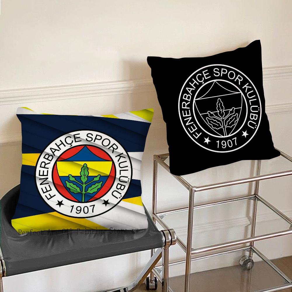 F-F Fenerbahce Federa Lusso Quadrata Camera da Letto Divano Cuscino Comfort per il Tempo Libero Auto Soggiorno Decorazione Casa