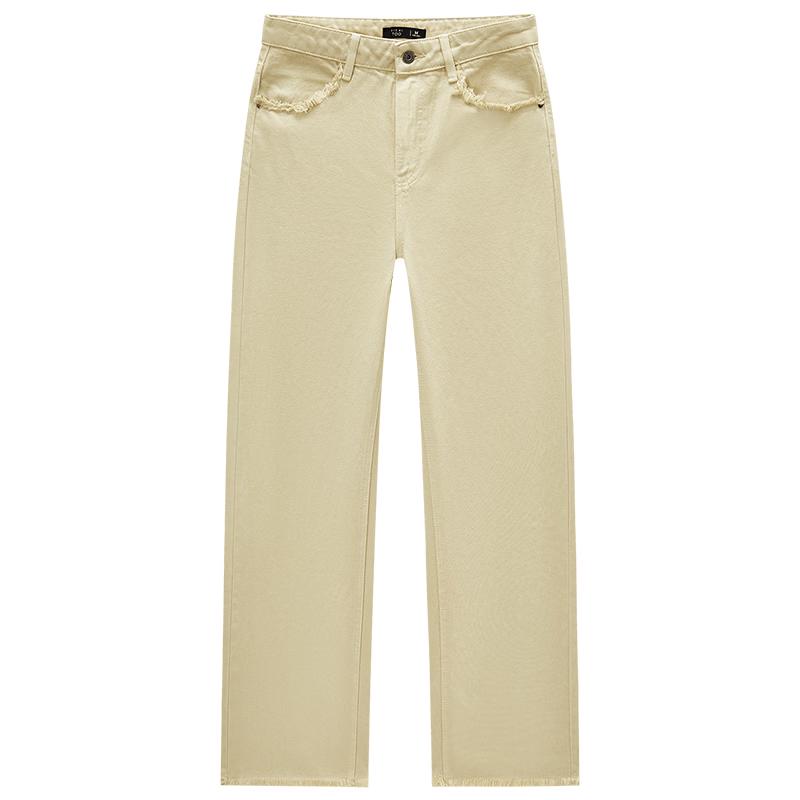 EICHITOO Women s Frayed Cuff Wide-Leg Jeans L