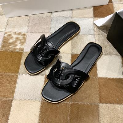 Papuci de damă la modă de vară, de marcă, tip șlapi, cu degetul deschis, plat, pantofi casual, sandale de agrement, papuci de plajă, mărimi mari 35-41
