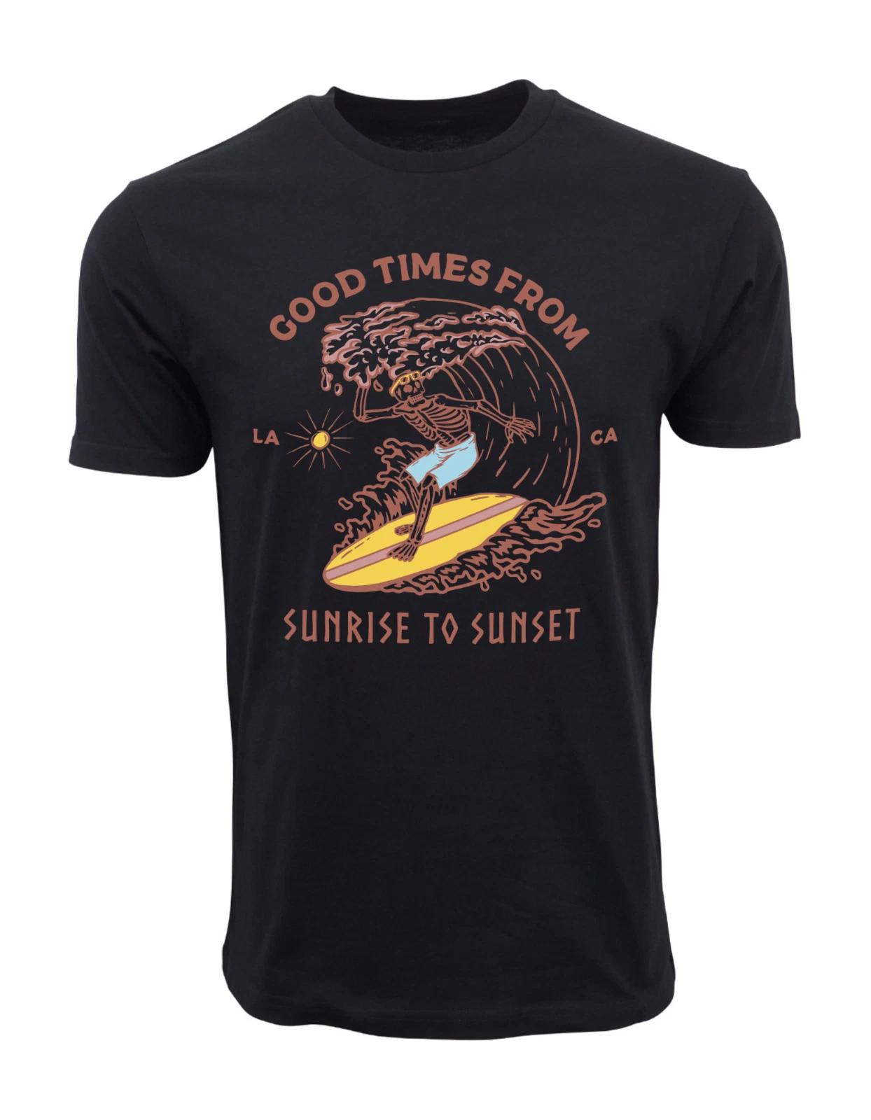 Unisex Adult Casual Graphic GOOD TIMES FROM SRISE TO SSET T-Shirt L... L фото