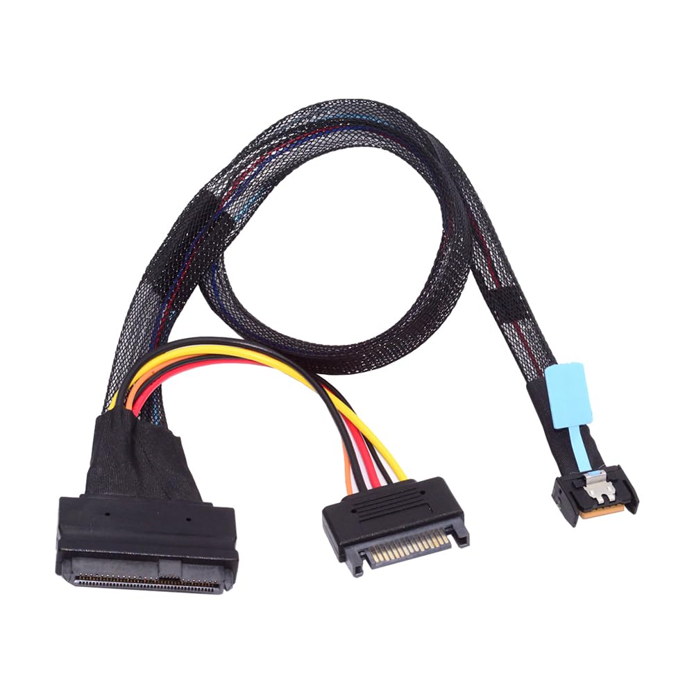 Cablecc Mini Cool Edge IO MCIO 4X To NVME PCIe Cable for Mainboard SSD U.2 SFF-8639 PCI-Express