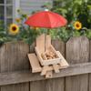 Baizihuahu Squirrel Feeder with Umbrella, Feeders for Outside, Picnic Table Feeder, Chipmunk Hold Corn, Corn Cob, Peanut Garden Yard Patio Tree Decor
