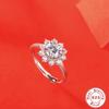 1 Carat, Moissanite Ring S925 Silver Flower Proposal Engagement Ring Qixi Festival Girlfriend Gift Female