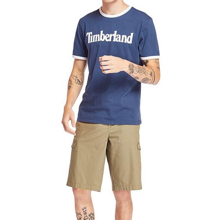 Timberland Casual Round Neck Printed Short Sleeve T-Shirt Men Tops Blue A2B86288