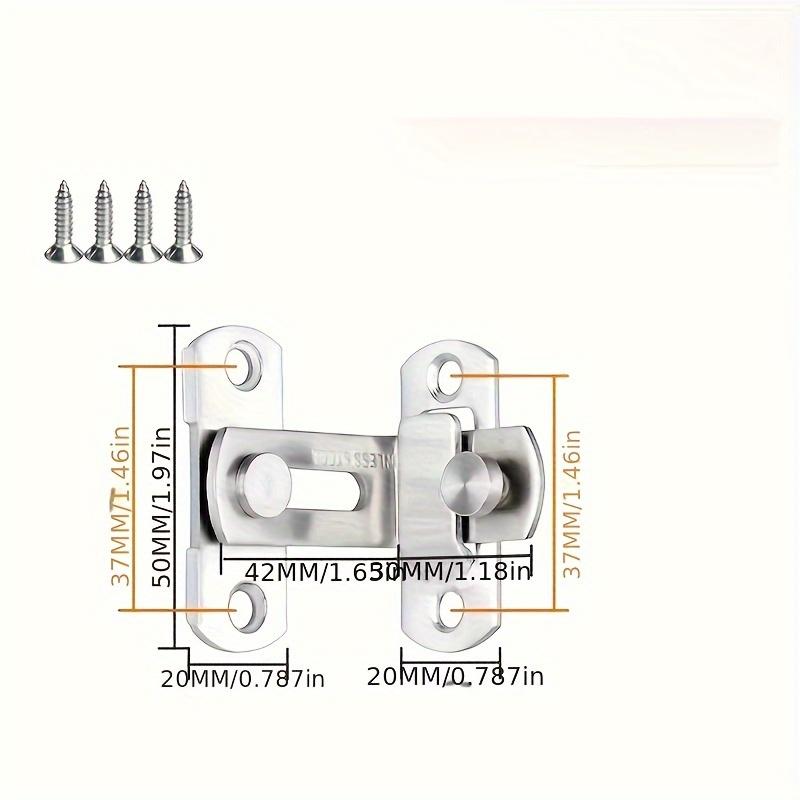 Pachet de 2 Zăvoare Metalice pentru Poartă cu Blocare la Unghi de 90 de Grade - Oțel Inoxidabil și Catarame Simple Negre pentru Ușă pentru Siguranța Acasă și a Băii
